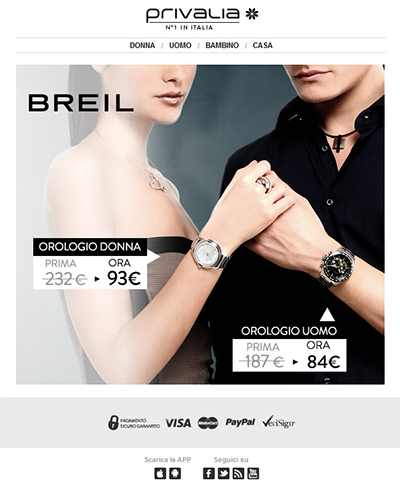 Portfolio Direct Email marketing categoria Moda e Accessori, Direct Email  Marketing Design, Marketing Creativo, Comunicazione brand Moda e Accessori.
